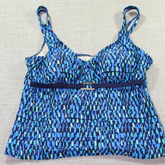 Maxine by Hollywood Blue and Black Tankini Top - Picture 1 of 4